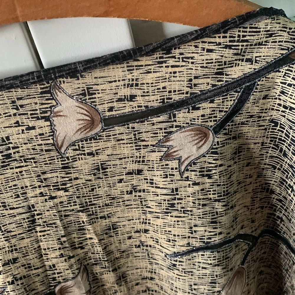 Woven Floral Fringe Wrap - Gold and Black